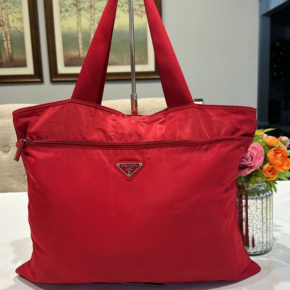 Prada Red Nylon Shoulder Bag